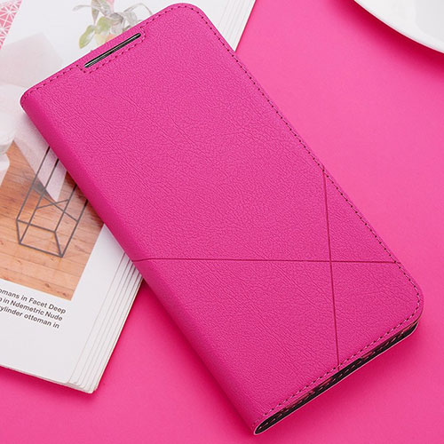 Leather Case Stands Flip Cover T02 Holder for Huawei Nova 5 Hot Pink