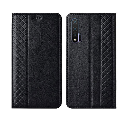Leather Case Stands Flip Cover T02 Holder for Huawei Nova 6 5G Black