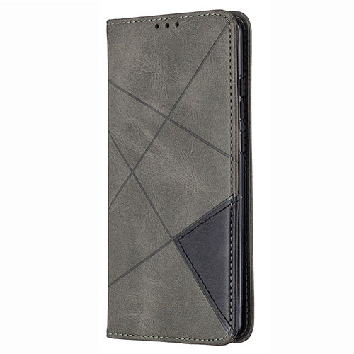 Leather Case Stands Flip Cover T02 Holder for Huawei P Smart (2020) Gray