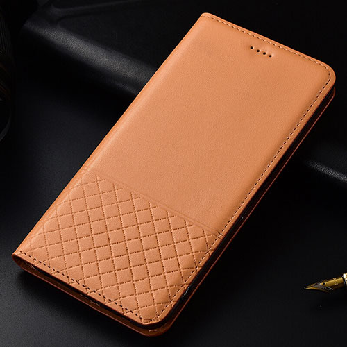 Leather Case Stands Flip Cover T02 Holder for OnePlus 7T Pro Orange