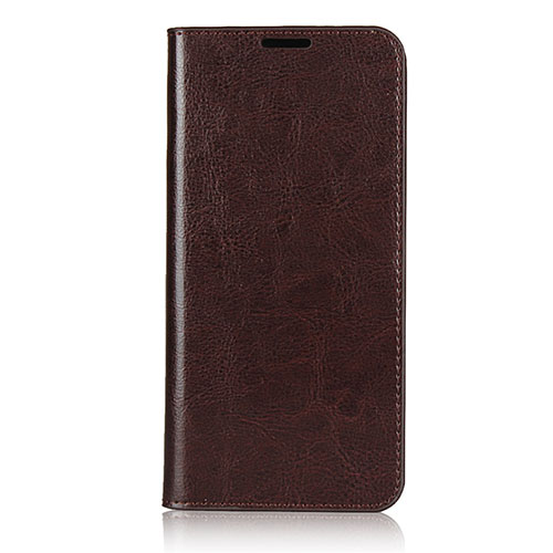 Leather Case Stands Flip Cover T02 Holder for Oppo Find X2 Lite Brown