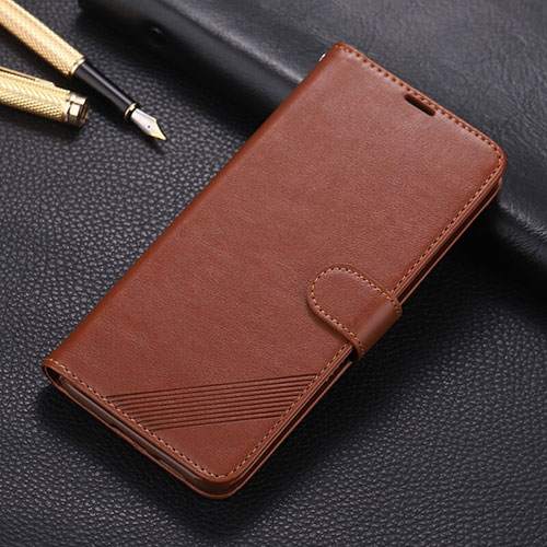 Leather Case Stands Flip Cover T02 Holder for Oppo R17 Pro Brown