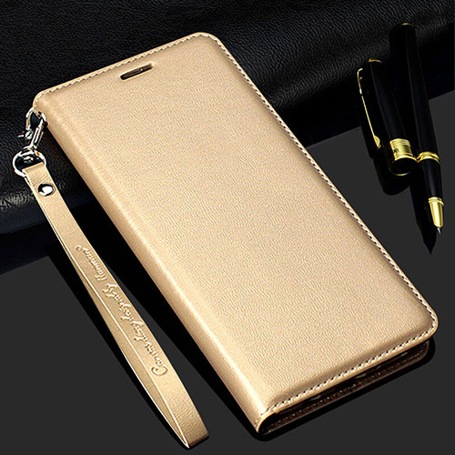 Leather Case Stands Flip Cover T02 Holder for Samsung Galaxy S20 Gold