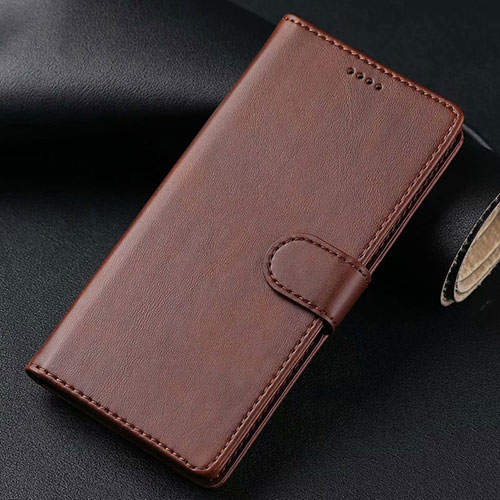 Leather Case Stands Flip Cover T02 Holder for Samsung Galaxy S20 Plus 5G Brown