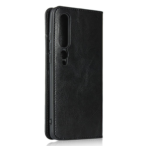 Leather Case Stands Flip Cover T02 Holder for Xiaomi Mi 10 Pro Black