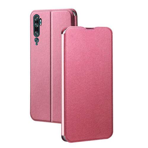 Leather Case Stands Flip Cover T02 Holder for Xiaomi Mi Note 10 Pro Pink