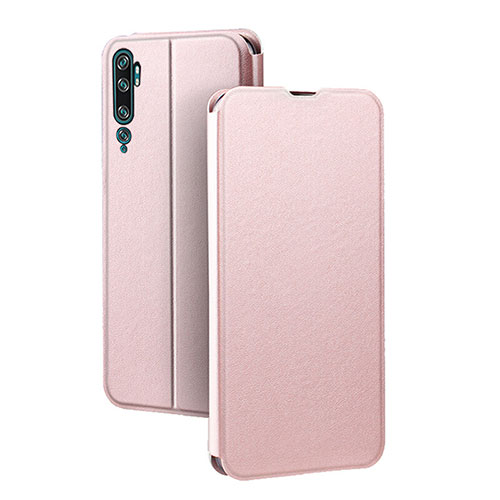 Leather Case Stands Flip Cover T02 Holder for Xiaomi Mi Note 10 Pro Rose Gold