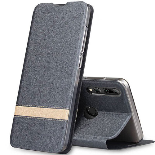 Leather Case Stands Flip Cover T03 Holder for Huawei Honor 20 Lite Dark Gray