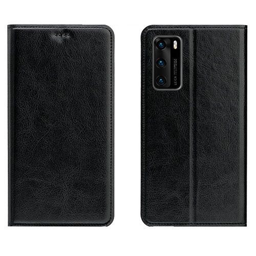 Leather Case Stands Flip Cover T03 Holder for Huawei P40 Black
