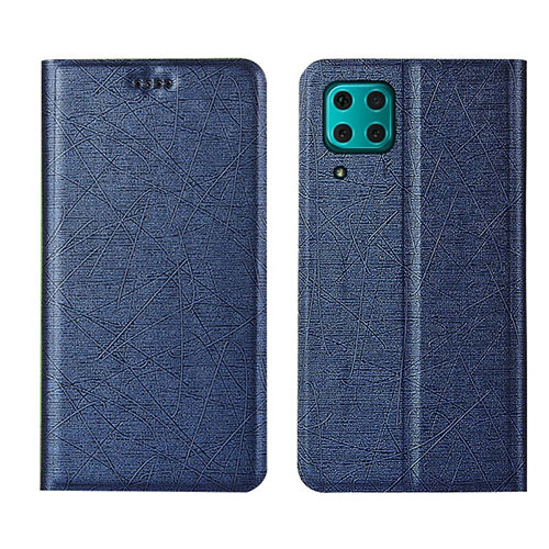 Leather Case Stands Flip Cover T03 Holder for Huawei P40 Lite Blue