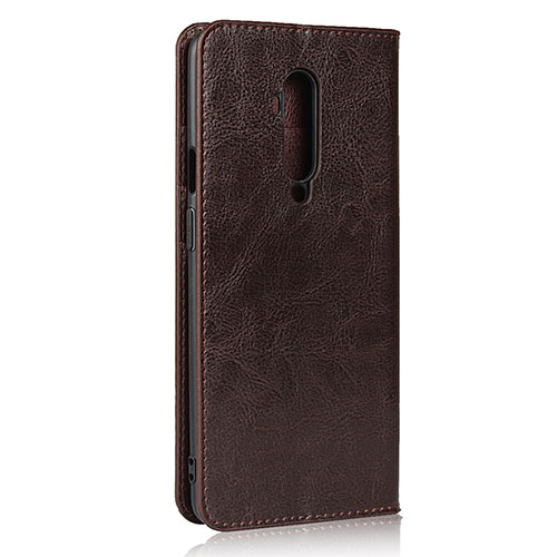 Leather Case Stands Flip Cover T03 Holder for OnePlus 7T Pro Brown