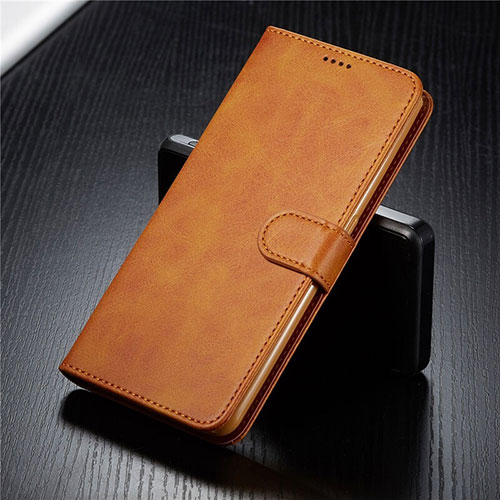 Leather Case Stands Flip Cover T03 Holder for Samsung Galaxy A90 4G Orange