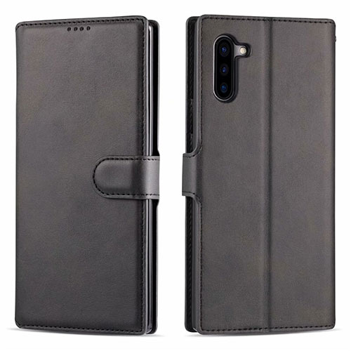 Leather Case Stands Flip Cover T03 Holder for Samsung Galaxy Note 10 Black