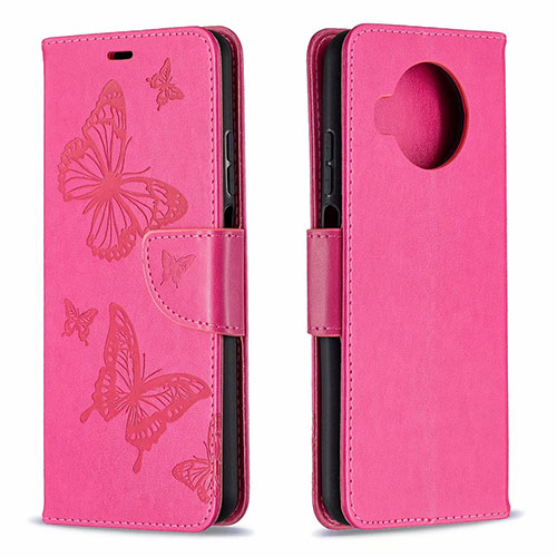 Leather Case Stands Flip Cover T03 Holder for Xiaomi Mi 10T Lite 5G Hot Pink