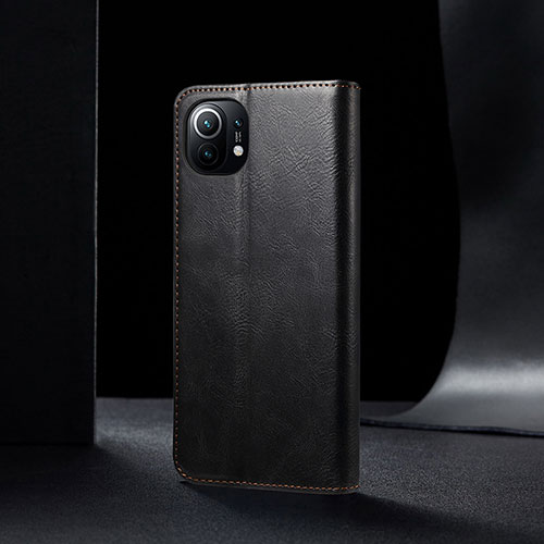 Leather Case Stands Flip Cover T03 Holder for Xiaomi Mi 11 5G Black