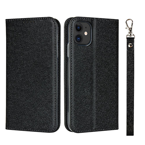 Leather Case Stands Flip Cover T04 Holder for Apple iPhone 11 Black
