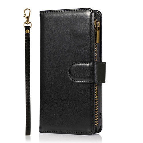 Leather Case Stands Flip Cover T04 Holder for Apple iPhone 12 Black