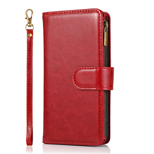 Leather Case Stands Flip Cover T04 Holder for Apple iPhone 12 Pro Red