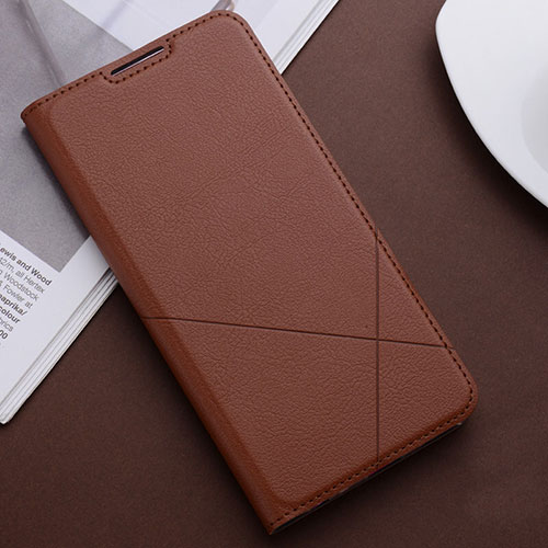Leather Case Stands Flip Cover T04 Holder for Huawei Honor 20 Lite Brown