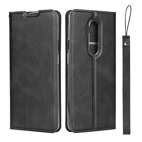 Leather Case Stands Flip Cover T04 Holder for OnePlus 7T Pro Black