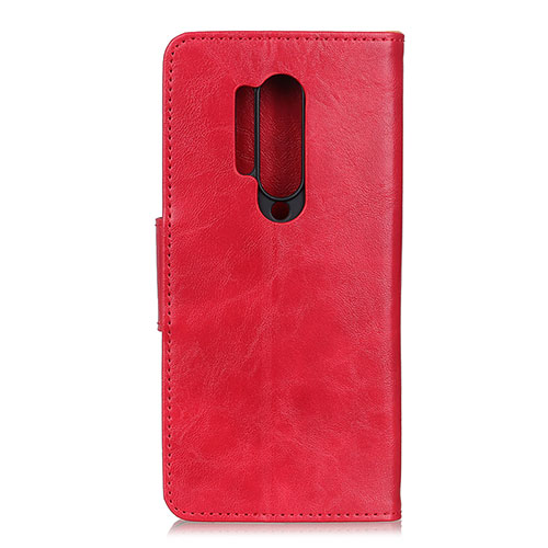 Leather Case Stands Flip Cover T04 Holder for OnePlus 8 Pro Red
