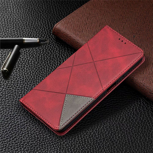 Leather Case Stands Flip Cover T04 Holder for Xiaomi Mi 10T Lite 5G Red