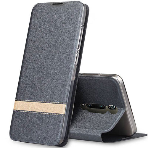 Leather Case Stands Flip Cover T04 Holder for Xiaomi Mi 9T Gray