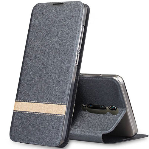 Leather Case Stands Flip Cover T04 Holder for Xiaomi Mi 9T Pro Gray