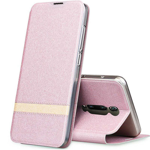 Leather Case Stands Flip Cover T04 Holder for Xiaomi Mi 9T Pro Rose Gold