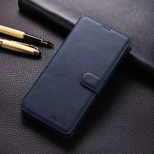 Leather Case Stands Flip Cover T04 Holder for Xiaomi Redmi Note 8 Pro Blue