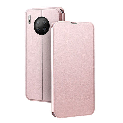 Leather Case Stands Flip Cover T05 Holder for Huawei Mate 30 Pro Rose Gold