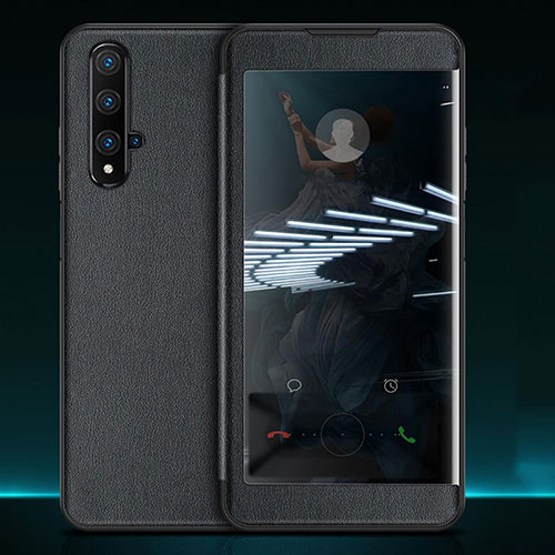Leather Case Stands Flip Cover T05 Holder for Huawei Nova 5T Black