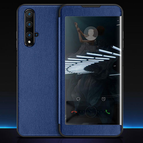 Leather Case Stands Flip Cover T05 Holder for Huawei Nova 5T Blue