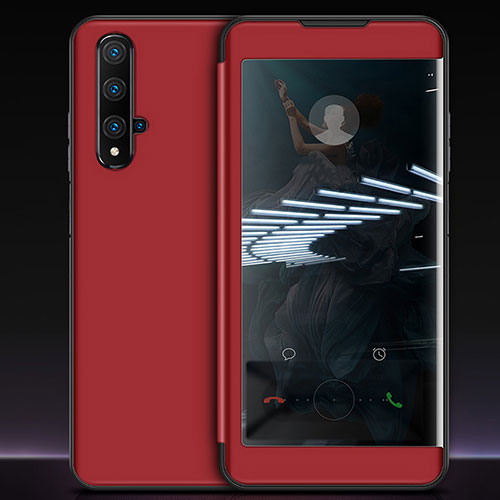 Leather Case Stands Flip Cover T05 Holder for Huawei Nova 5T Red