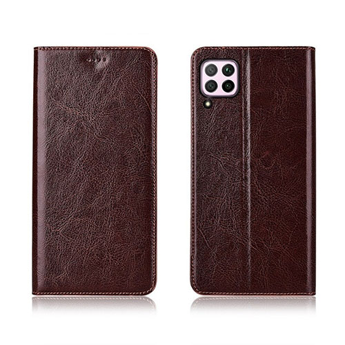 Leather Case Stands Flip Cover T05 Holder for Huawei P40 Lite Brown