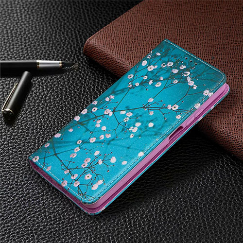 Leather Case Stands Flip Cover T05 Holder for Xiaomi Mi 10T Lite 5G Sky Blue