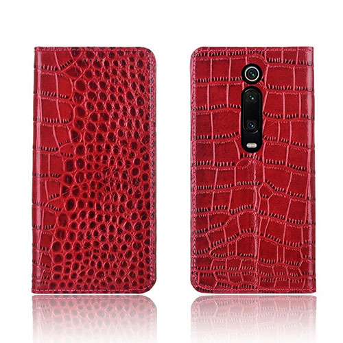 Leather Case Stands Flip Cover T05 Holder for Xiaomi Mi 9T Pro Red