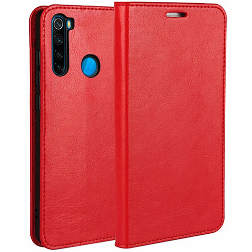 Leather Case Stands Flip Cover T05 Holder for Xiaomi Redmi Note 8 Red