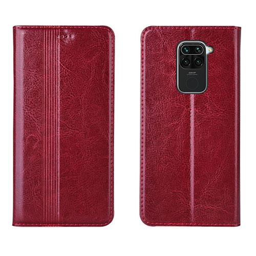 Leather Case Stands Flip Cover T05 Holder for Xiaomi Redmi Note 9 Red