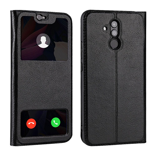 Leather Case Stands Flip Cover T06 Holder for Huawei Mate 20 Lite Black