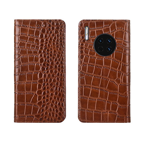 Leather Case Stands Flip Cover T06 Holder for Huawei Mate 30 Orange
