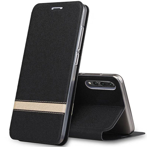 Leather Case Stands Flip Cover T06 Holder for Huawei P20 Pro Black