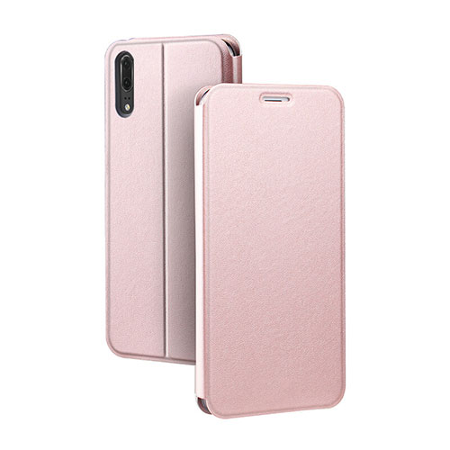 Leather Case Stands Flip Cover T06 Holder for Huawei P20 Rose Gold