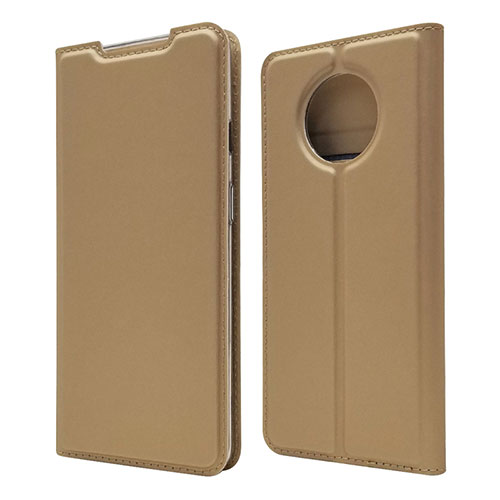 Leather Case Stands Flip Cover T06 Holder for OnePlus 7T Gold