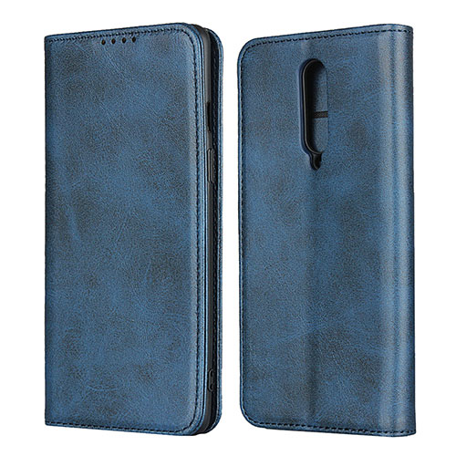 Leather Case Stands Flip Cover T06 Holder for OnePlus 8 Blue