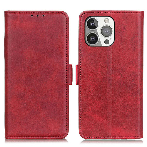 Leather Case Stands Flip Cover T07 Holder for Apple iPhone 13 Pro Max Red