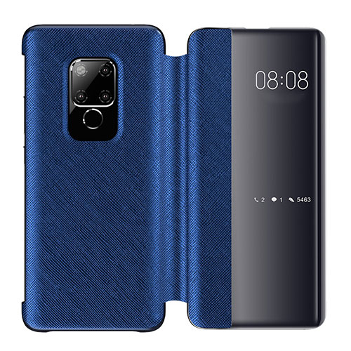 Leather Case Stands Flip Cover T07 Holder for Huawei Mate 20 Blue