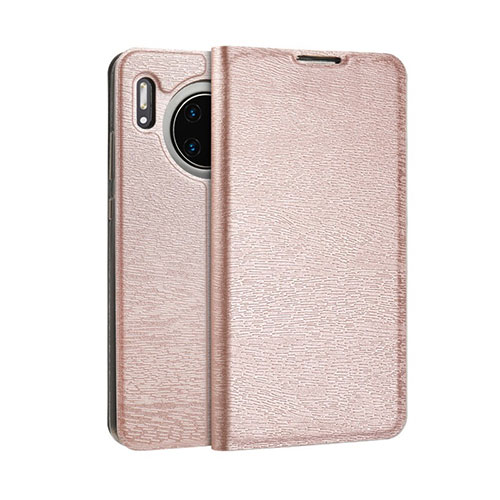 Leather Case Stands Flip Cover T07 Holder for Huawei Mate 30 Pro 5G Rose Gold