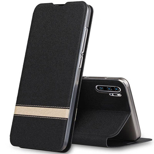 Leather Case Stands Flip Cover T07 Holder for Huawei P30 Pro New Edition Black