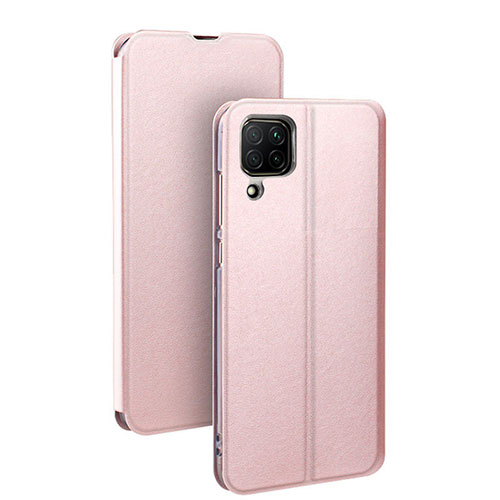 Leather Case Stands Flip Cover T07 Holder for Huawei P40 Lite Rose Gold
